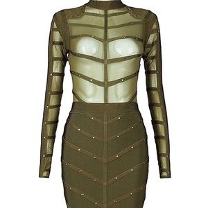 Olive bandage dress